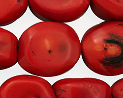 Coral Oval Nugget 20-30x18-25mm