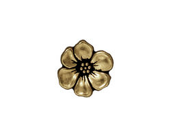 TierraCast Antique Brass (plated) Apple Blossom Button 14mm