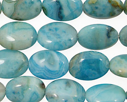 Larimar Blue Crazy Lace Flat Oval 14x10mm