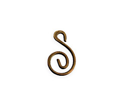 Vintaj Natural Brass Swirl Drop 10x15mm