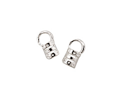 Silver (plated) Crimp Cord End 4mm