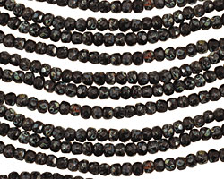 Czech Glass Black Magic Fire Polished Rondelle 2x3mm