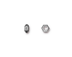 TierraCast Antique Silver (plated) Large Hole Faceted Heishi 5mm