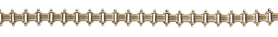 Antique Brass (plated) Vintage Cuff & Beaded Oval Chain