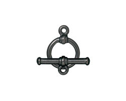 TierraCast Gunmetal Bar & Ring Toggle Clasp 16x12mm, 19mm bar