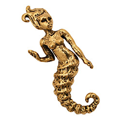 Green Girl Gold (plated pewter) Seahorse Woman 16x48mm