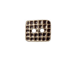 TierraCast Antique Brass (plated) Rectangle Hammertone Button 15x13mm