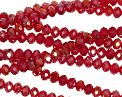 Garnet AB Crystal Faceted Rondelle 4mm