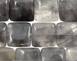 Natural Silver Quartz Puff Square 15mm