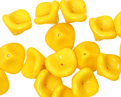 Czech Glass Citrus 3 Petal Bellflower 9x11mm