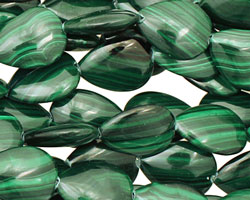 Malachite Flat Teardrop 15x12mm