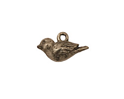 Green Girl Pewter Tiny Bird Dangle 17x9mm