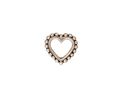 TierraCast Antique Silver (plated) Large Beaded Heart 12mm