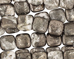 Pyrite w/ Quartz Puff Square 18mm