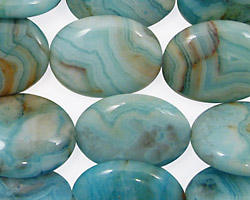 Larimar Blue Crazy Lace Flat Oval 20x15mm