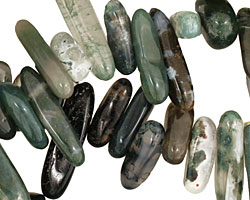 Moss Agate Stick 3-7x13-24mm