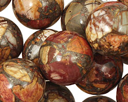 Red Creek Jasper w/ Pyrite Round 18mm