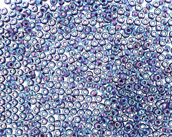 TOHO Rainbow Aqua (with Opaque Purple Lining) Round 11/0 Seed Bead