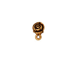TierraCast Antique Gold (plated) Rose Ear Post 7x10mm