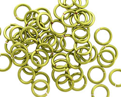 Peridot Enameled Copper Round Jump Ring 7mm, 18 gauge
