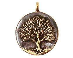 Green Girl Bronze Tree Pendant 34x28