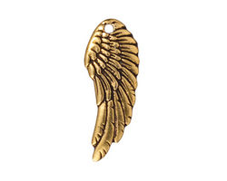 TierraCast Antique Gold (plated) Wing Pendant 10x27mm