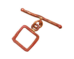 Patricia Healey Copper Small Square Toggle 14x19mm, 29mm bar