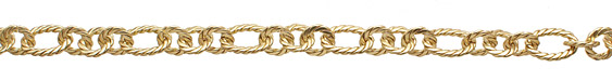 Satin Hamilton Gold (plated) Roped Oval & Ring Chain