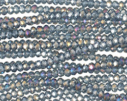 Montana Blue Peacock Crystal Faceted Rondelle 3mm