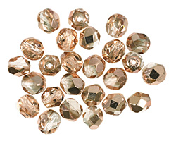 Czech Fire Polished Glass Apollo (Gold) Round 6mm