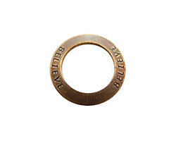 Vintaj Natural Brass "Believe" Affirmation Ring 23mm