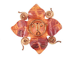 Patricia Healey Copper Flower Face Pendant 51mm