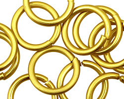 Yellow Anodized Aluminum Jump Ring 18mm, 12 gauge (13.1 mm inside diameter)