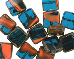 Czech Glass Poolside Square 10mm