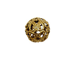 Stampt Antique Gold (plated) Filigree Ball 14mm