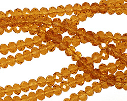 Medium Topaz Crystal Faceted Rondelle 4mm