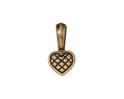 TierraCast Antique Brass (plated) Heart Bail Glue Pad 10x19mm