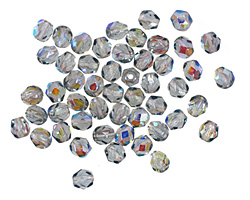 Czech Fire Polished Glass Montana Blue AB Round 4mm