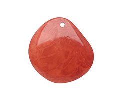 Tagua Nut Rhubarb Groovy Slice 25-35x30-42mm