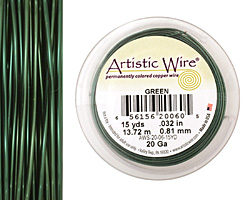 Artistic Wire Green 20 gauge, 15 yards