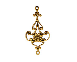 Stampt Antique Gold (plated) Victorian Daisy Connector 28.5x14mm