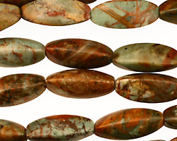 Copper Green Opal 3-Sided Rice 20x10mm