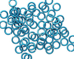 Pacific Blue Enameled Copper Round Jump Ring 5mm, 18 gauge