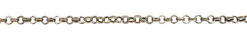 Antique Silver (plated) Every Other Etched Link Double Cable Chain