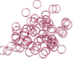 Pink Anodized Aluminum Jump Ring (Saw Cut) 6mm, 20 gauge (4.1mm inside diameter)