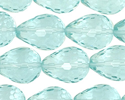 Aquamarine (syn) Faceted Teardrop 20x15mm