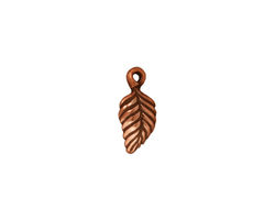 TierraCast Antique Copper (plated) Birch Leaf Charm 7x15mm
