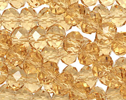 Light Topaz Crystal Faceted Rondelle 8mm