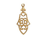 Brass Ornate Filigree Drop 15x35mm