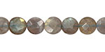 Labradorite Faceted Coin 8mm